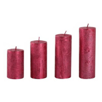 Provence Rustikální adventní svíčka ø4cm 4 velikosti červená