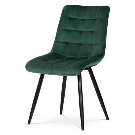 Jídelní židle BECCA — kov, látka, černá / zelená