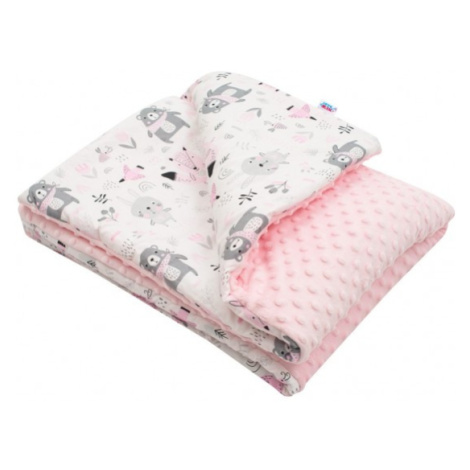 Dětská deka z Minky s výplní New Baby Medvídci růžová 80x102 cm