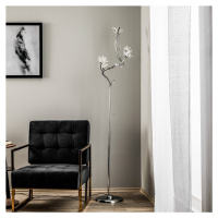 ONLI Stojací lampa Ninfea, chrom, křišťálové květy, 175 cm