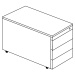 mauser Zásuvkový kontejner s koly, v x h 570 x 800 mm, ocelová deska, 3 zásuvky, bílý hliník / z
