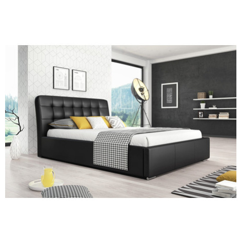 Čalouněná postel MALAGA černá rozměr 140x200 cm