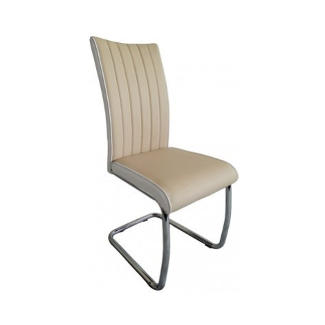 Jídelní židle Vertical, béžová/bílá ekokůže Asko