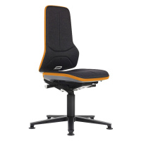 bimos Pracovní otočná židle NEON, patky, synchronní mechanika, látka, oranžový flexibilní pás
