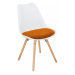 Židle, terakotta sametová látka / bílý plast / buk, Semer New