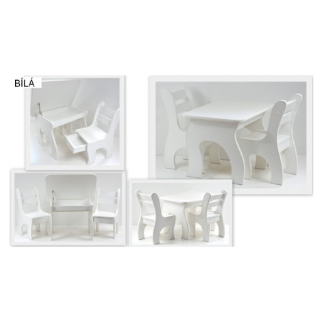 Stůl a dvě židličky K3 bílá