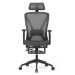 Kancelářská ergonomická židle MAINE s opěrkou na nohy — síť, šedá