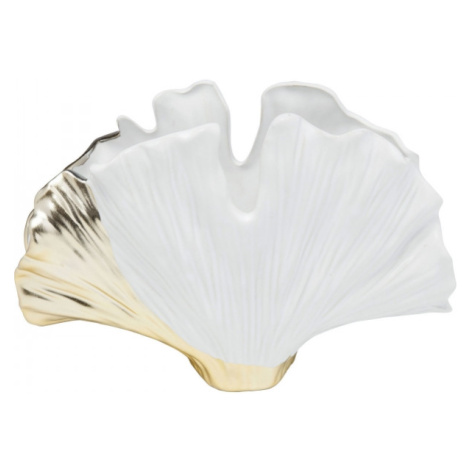 KARE Design Bílá keramická váza Gingko Elegance 18cm