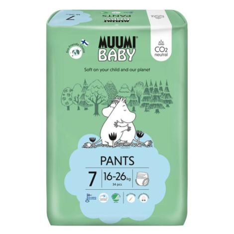 MUUMI Baby Pants 7 XL 16-26 kg (34 ks), kalhotkové eko pleny