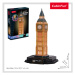 CubicFun - Puzzle 3D s LED Noční edice: Big Ben 32 dílků