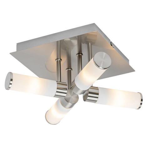 Moderní koupelnové stropní svítidlo ocelové 4-světelné IP44 - Van QAZQA
