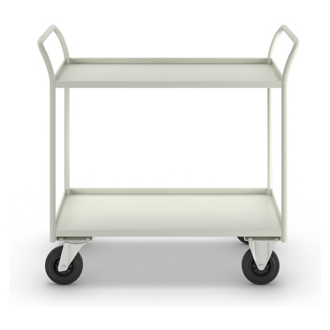 Kongamek Stolový vozík KM41, 2 etáže se zvýšenou hranou, d x š x v 1070 x 550 x 1000 mm, bílá, 2