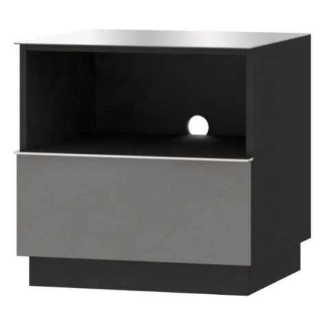 DEJEON televizní stolek 1S, černá/šedé sklo Helvetia