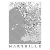 Mapa Marseille, Hubert Roguski, 30 × 40 cm