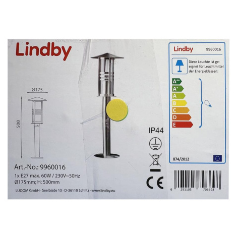 Lindby Lindby - Venkovní lampa ERINA 1xE27/60W/230V IP44