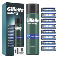 GILLETTE Mach3 8 ks + Gel Na Holení Extra Comfort 200 ml