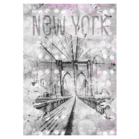 Umělecká fotografie Graphic Art NEW YORK CITY Brooklyn Bridge, Melanie Viola, (30 x 40 cm)