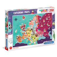 Clementoni - Puzzle Exploring Maps 250 Skvělí líde v Evropě