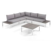 Světle šedý hliníkový zahradní lounge set pro 4 Nydri – Tomasucci