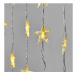 LED vánoční závěs – hvězdy, 120x90 cm, venkovní i vnitřní, teplá bílá, časovač