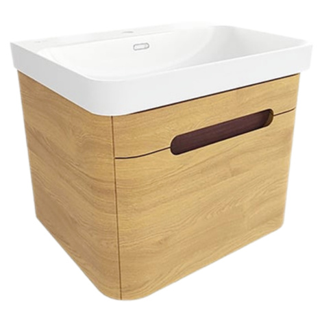 Koupelnová skříňka s umyvadlem SAT Fusion 57,5x43x45 cm dub medový mat SATFUSION60DMU