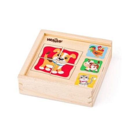 Minipuzzle - Zvířátka v dř. krabičce Woody