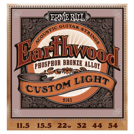 Ernie Ball 2145 Earthwood Phosphor Bronze Strings Custom Light