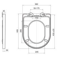 MEREO WC závěsné kapotované, RIMLESS, 490x370x360, keramické, vč. sedátka CSS115SN VSD82S2