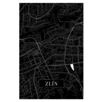 Mapa Zlin black, (26.7 x 40 cm)