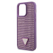 Guess Rhinestones Triangle Metal Logo Kryt pro iPhone 15 Pro Max fialový