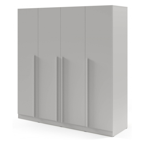 Čtyřdveřová šatní skříň s šuplíky arturo - platinová šedá