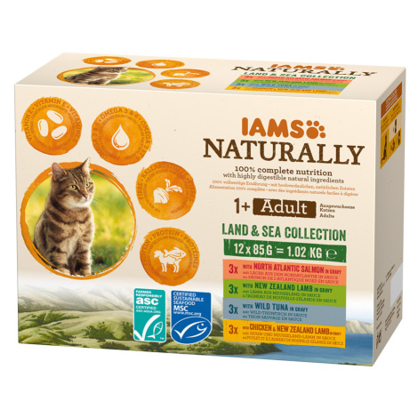 IAMS Naturally Adult Cat Land & Sea Collection - 24 x 85 g