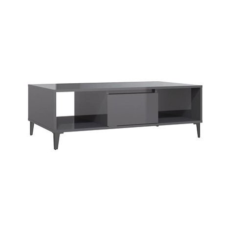 SHUMEE Konferenční stolek šedý vysoký lesk 103,5 × 60 × 35 cm dřevotříska, 806030