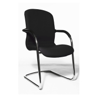 Topstar OPEN CHAIR - elegantní židle pro návštěvy, pružná podnož, čalounění, bal.j. 2 ks, černá