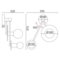 ACA Lighting Avantgarde nástěnné svítidlo OD742W74BR