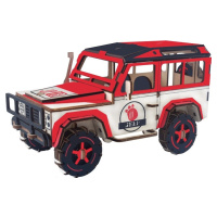 Woodcraft construction kit Dřevěné 3D puzzle SUV červené