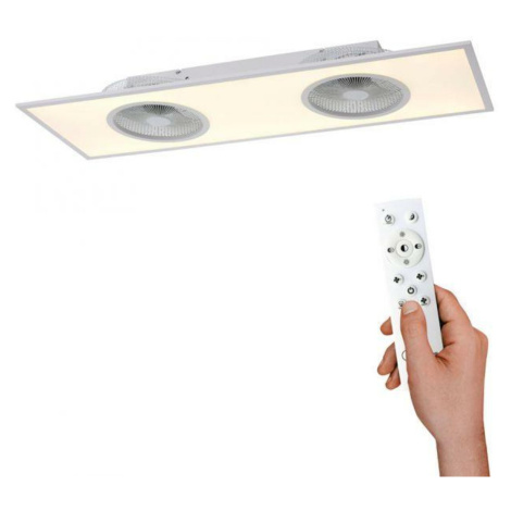 LEUCHTEN DIREKT is JUST LIGHT LED stropní svítidlo ventilátor, bílé, dálkový ovladač, stmívateln