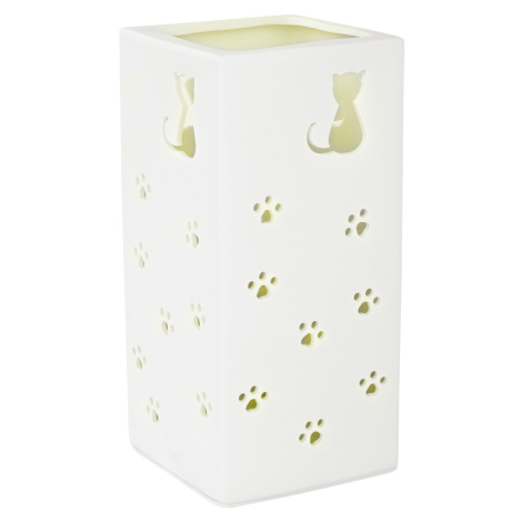Keramická stolní lampa, bílá / vzor kočky, BELLE TYP 2 Tempo Kondela