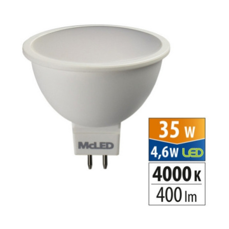 LED žárovka GU5,3 MR16 McLED 4,6W (35W) neutrální bílá (4000K), reflektor 12V 100° ML-312.159.87
