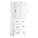 vidaXL Skříň highboard lesklá bílá 69,5 x 34 x 180 cm kompozitní dřevo