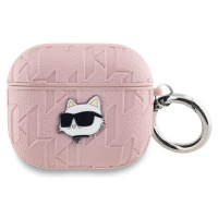 Karl Lagerfeld PU Embossed Choupette Head pouzdro AirPods 3 růžové