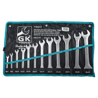 Sada plochých klíčů (matný chrom)(12ks) GK TOOLS 6-32 mm v obalu