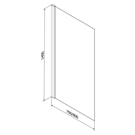 MEXEN Alex vanová zástěna 1-wing 80x140 cm, černá vzor fix893-080-000-70-70