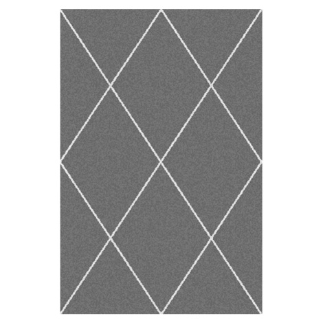 Dekoria Koberec Morocco Royal Rhombs dark grey/cream 160x230cm, 160 x 230 cm