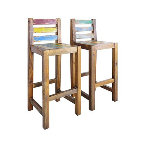 Barové stoličky 2 ks masivní recyklované dřevo SHUMEE