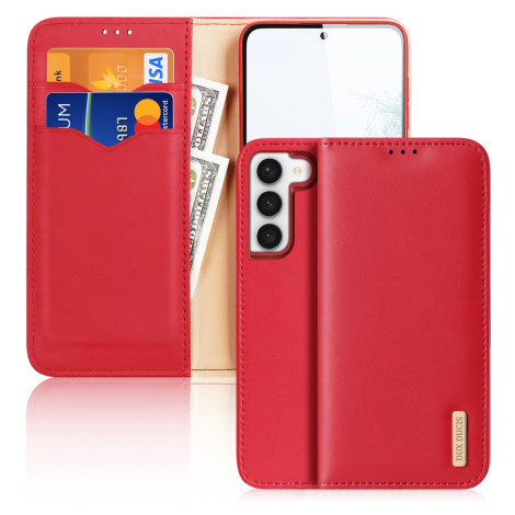 DUX DUCIS Hivo kožené pouzdro s RFID blokováním na Samsung Galaxy S23 5G Red DUX DUCIS SKIN