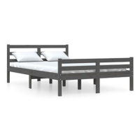 Rám postele šedý masivní dřevo 120 × 200 cm, 814816