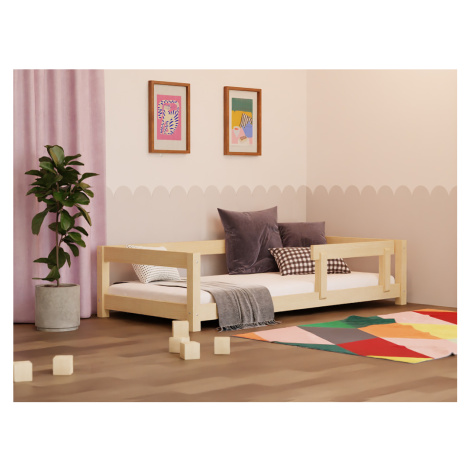Benlemi Dětská postel STUDY se zábranou Zvolte barvu: Tmavě šedá, Zvolte rozměr: 80x200 cm, Zvol