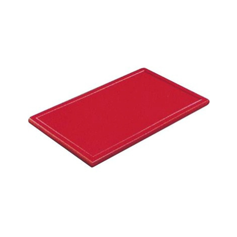 Gastro Prkénko krájecí plastové 40x30x1 cm, s drážkou, červené