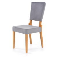 Jídelní židle SERDICA, šedá/dub medový